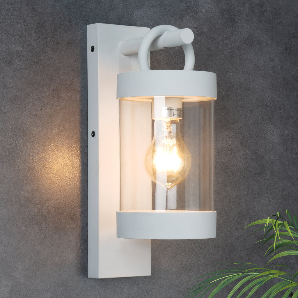 Dawn to Dusk Outdoor Wall Lights, Waterproof Porch Lights Outdoor Wall Sconce for Patio Garage Entryway, Durable Aluminum Exterior Light Fixture with E26 Base, Modern White (Bulb Not Included)