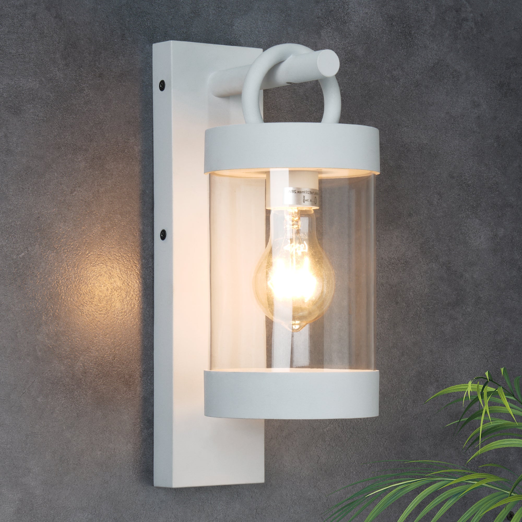 Dawn to Dusk Outdoor Wall Lights, Waterproof Porch Lights Outdoor Wall Sconce for Patio Garage Entryway, Durable Aluminum Exterior Light Fixture with E26 Base, Modern White (Bulb Not Included)