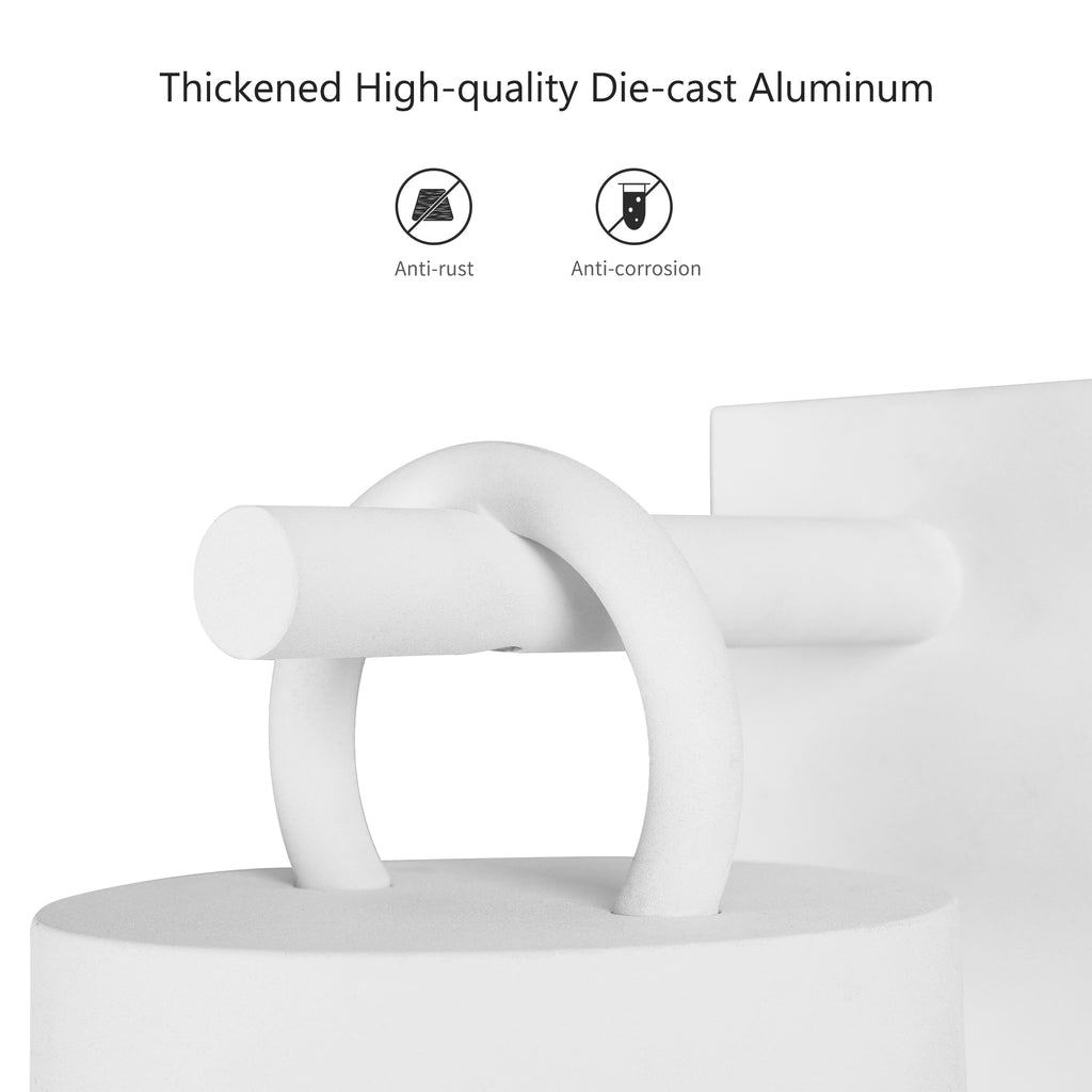 Dawn to Dusk Outdoor Wall Lights, Waterproof Porch Lights Outdoor Wall Sconce for Patio Garage Entryway, Durable Aluminum Exterior Light Fixture with E26 Base, Modern White (Bulb Not Included)