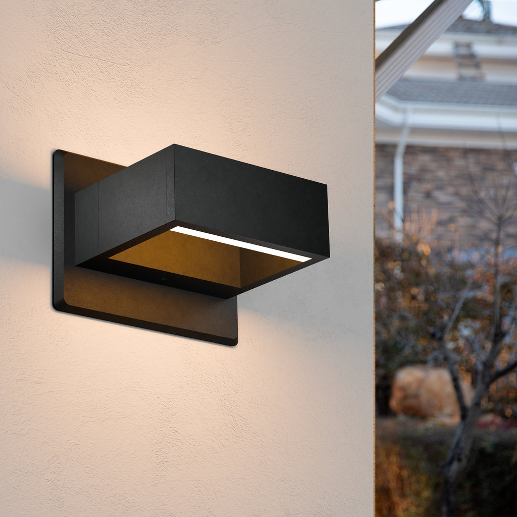Modern Outdoor Wall Light, Up Down Lights Outdoor Wall Sconce with Integrated 3000K Warm White LED, Durable Waterproof Patio & Porch Light Fixture for Front Door, Garage and Exterior, White