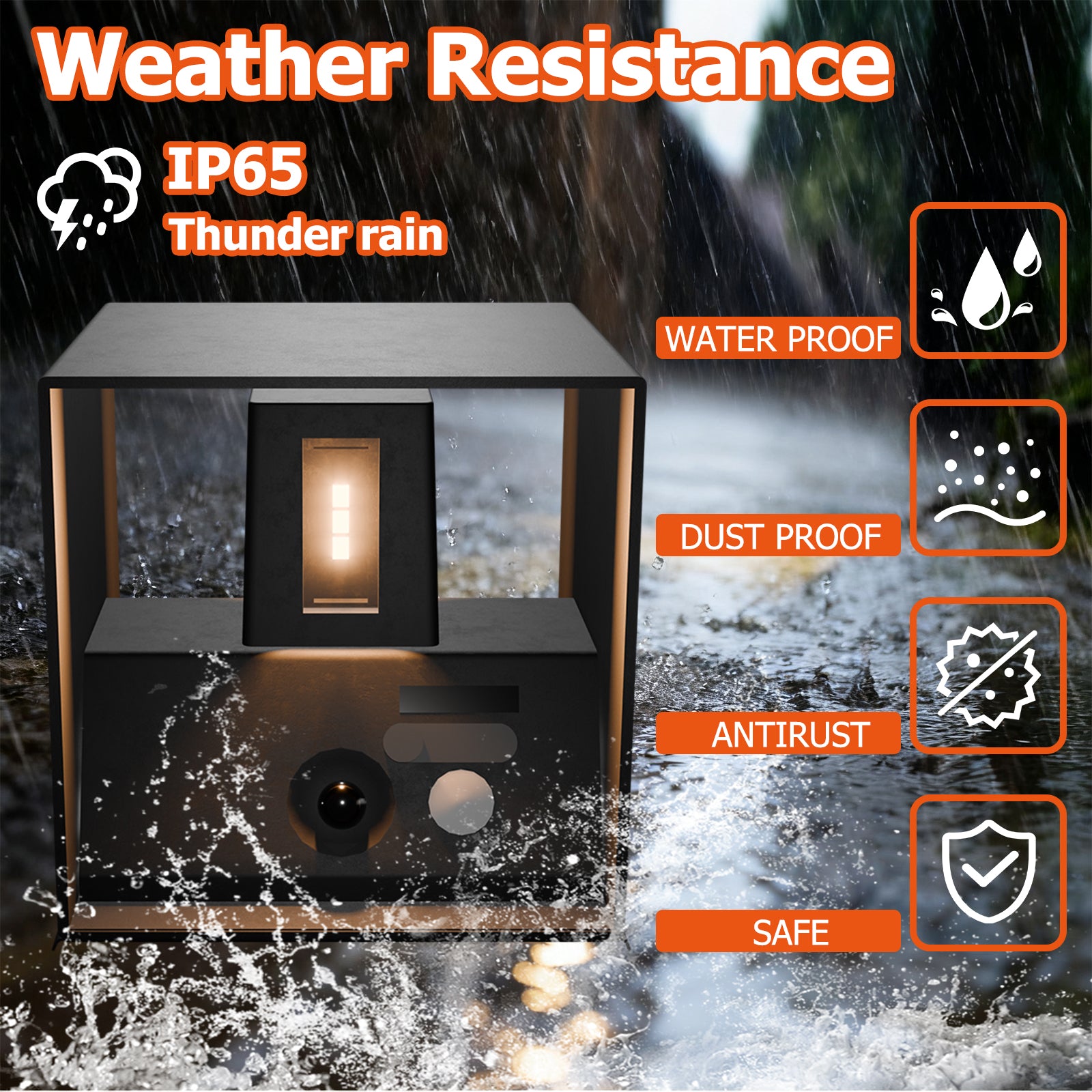 2-Pack Motion Sensor LED Wall Light, Wireless Tool-Free Installation, 2000mAh Type-C Rechargeable, IP65 Waterproof Aluminum Sconce for Front Door, Porch, Hallway, Patio (Black)