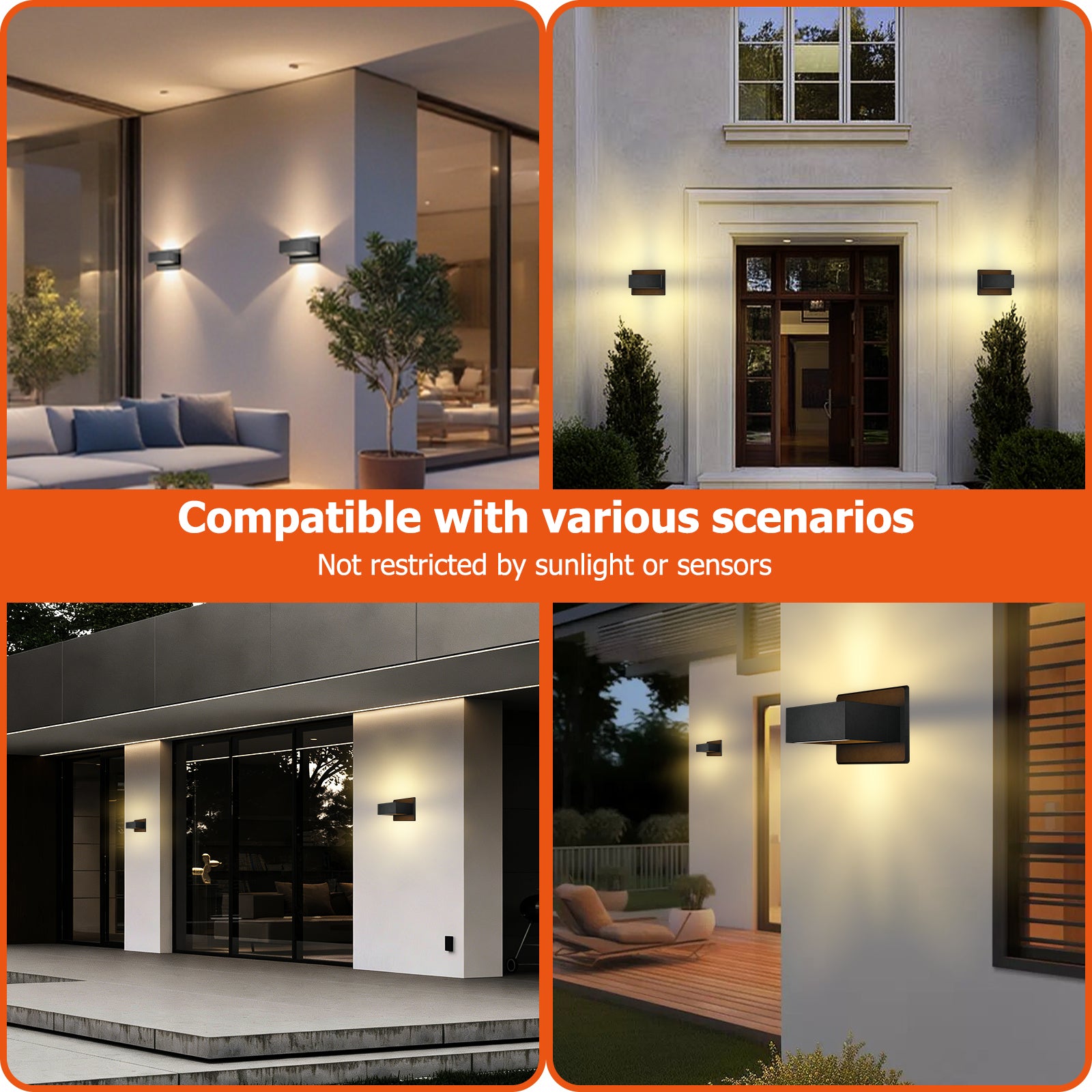 Modern Outdoor Wall Light, Up Down Lights Outdoor Wall Sconce with Integrated 3000K Warm White LED, Durable Waterproof Patio & Porch Light Fixture for Front Door, Garage and Exterior, White